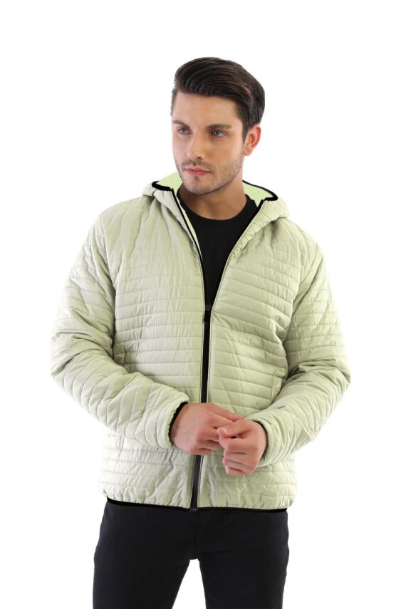 İçi Astarlı Su ve Rüzgar Geçirmez Cepli Kapüşonlu Erkek Mont - 18