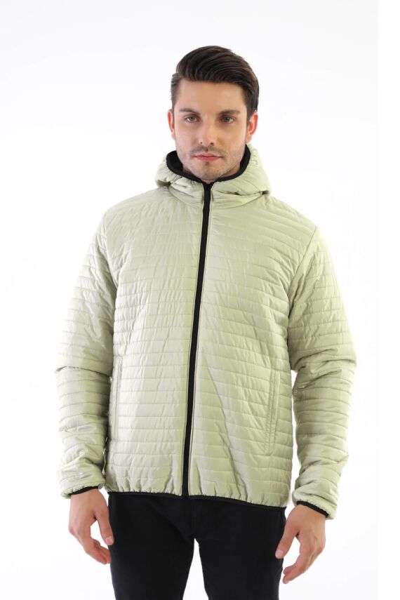 İçi Astarlı Su ve Rüzgar Geçirmez Cepli Kapüşonlu Erkek Mont - 19