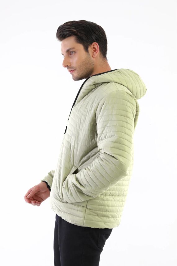 İçi Astarlı Su ve Rüzgar Geçirmez Cepli Kapüşonlu Erkek Mont - 20