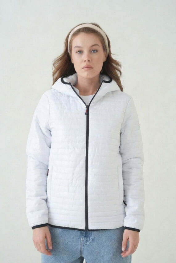 D1fference İçi Astarlı Cepli Kapüşonlu Jel Elyaflı Su ve Rügar Geçirmez Kadın Kışlık Mont - 57