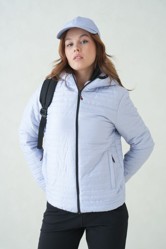 D1fference İçi Astarlı Cepli Kapüşonlu Jel Elyaflı Su ve Rügar Geçirmez Kadın Kışlık Mont - 62