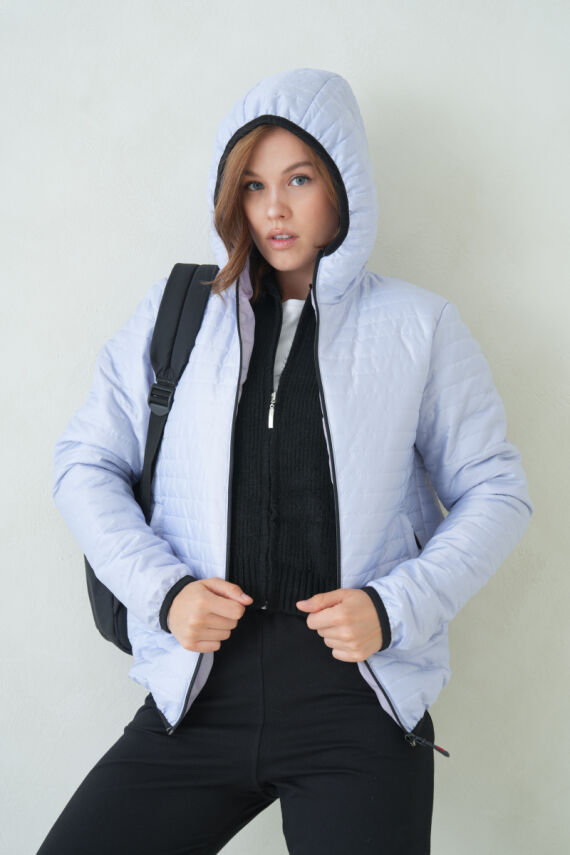 D1fference İçi Astarlı Cepli Kapüşonlu Jel Elyaflı Su ve Rügar Geçirmez Kadın Kışlık Mont - 64