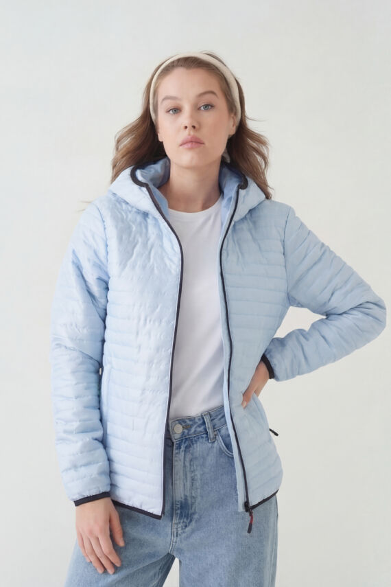 D1fference İçi Astarlı Cepli Kapüşonlu Jel Elyaflı Su ve Rügar Geçirmez Kadın Kışlık Mont - 68