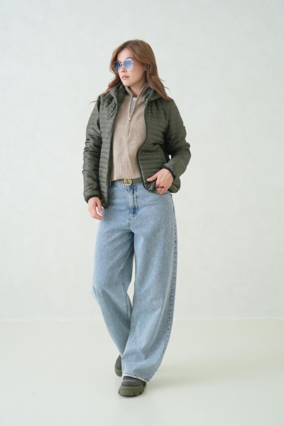 İçi Astarlı Su ve Rüzgar Geçirmez Cepli Kapüşonlu Kadın Mont - 9