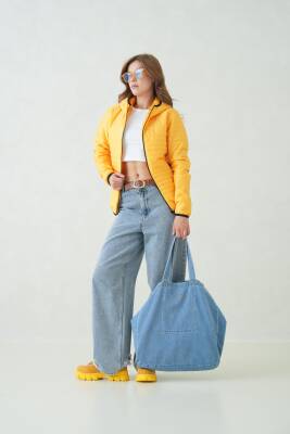 İçi Astarlı Su ve Rüzgar Geçirmez Cepli Kapüşonlu Kadın Mont - 26