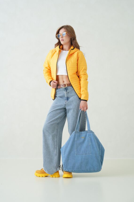 İçi Astarlı Su ve Rüzgar Geçirmez Cepli Kapüşonlu Kadın Mont - 26