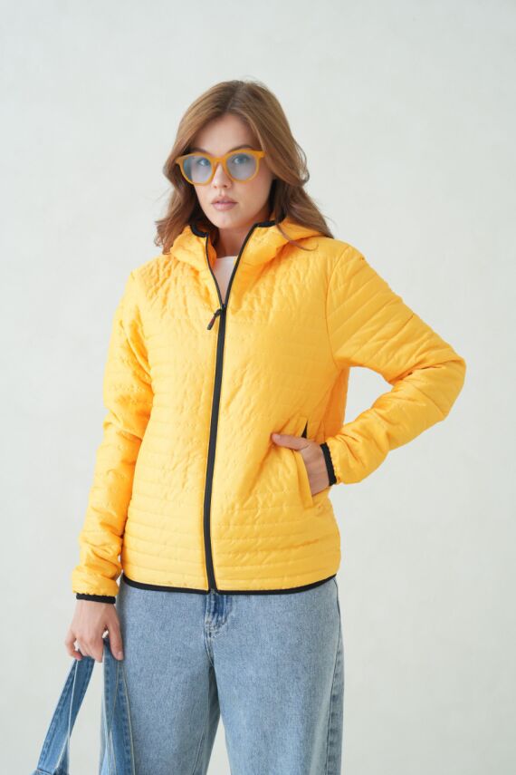 İçi Astarlı Su ve Rüzgar Geçirmez Cepli Kapüşonlu Kadın Mont - 27