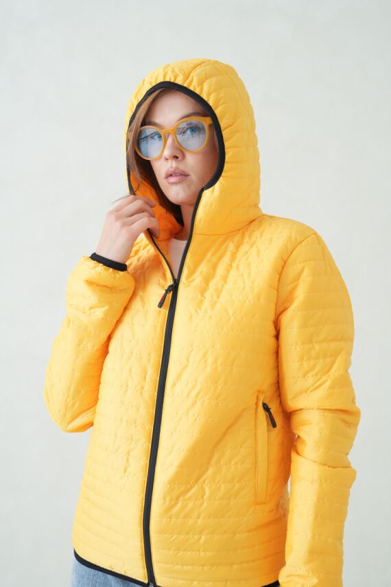 İçi Astarlı Su ve Rüzgar Geçirmez Cepli Kapüşonlu Kadın Mont - 28