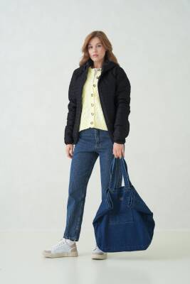 İçi Astarlı Su ve Rüzgar Geçirmez Cepli Kapüşonlu Kadın Mont - 33