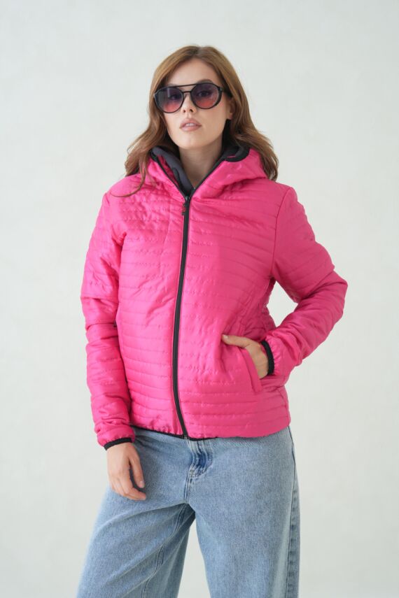 İçi Astarlı Su ve Rüzgar Geçirmez Cepli Kapüşonlu Kadın Mont - 45