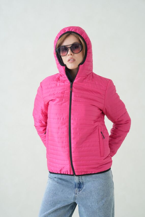 İçi Astarlı Su ve Rüzgar Geçirmez Cepli Kapüşonlu Kadın Mont - 46