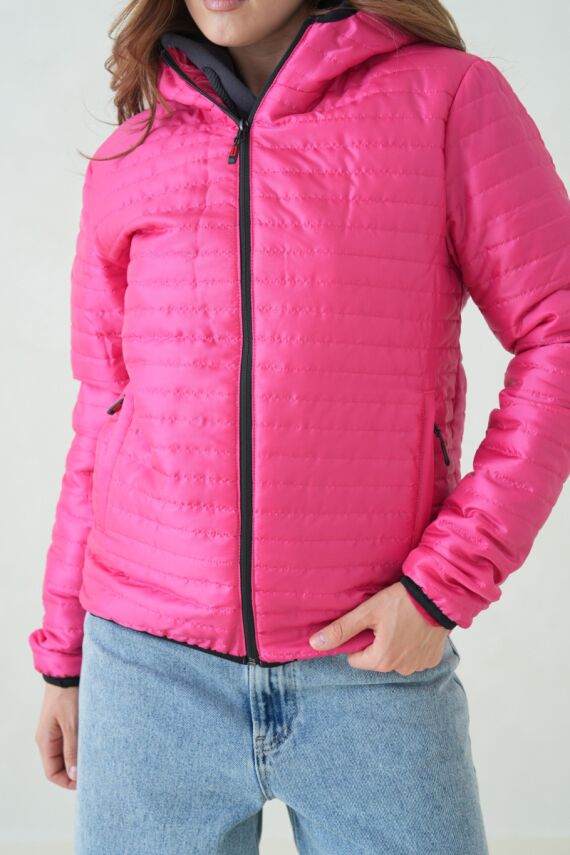 İçi Astarlı Su ve Rüzgar Geçirmez Cepli Kapüşonlu Kadın Mont - 47