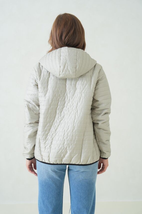 İçi Astarlı Su ve Rüzgar Geçirmez Cepli Kapüşonlu Kadın Mont - 60