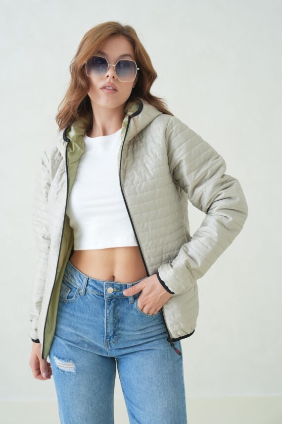 İçi Astarlı Su ve Rüzgar Geçirmez Cepli Kapüşonlu Kadın Mont - 55