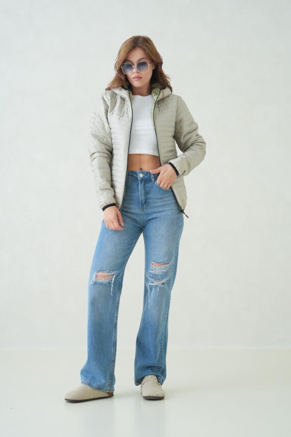 İçi Astarlı Su ve Rüzgar Geçirmez Cepli Kapüşonlu Kadın Mont - 56