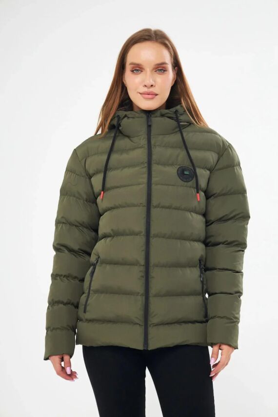 İçi Astarlı Su ve Rüzgar Geçirmez Cepli Kapüşonlu Kadın Mont - 7