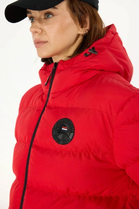 İçi Astarlı Su ve Rüzgar Geçirmez Cepli Kapüşonlu Kadın Mont - 17