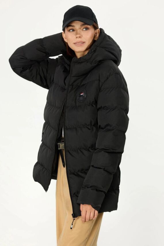 İçi Astarlı Su ve Rüzgar Geçirmez Cepli Kapüşonlu Kadın Mont - 20