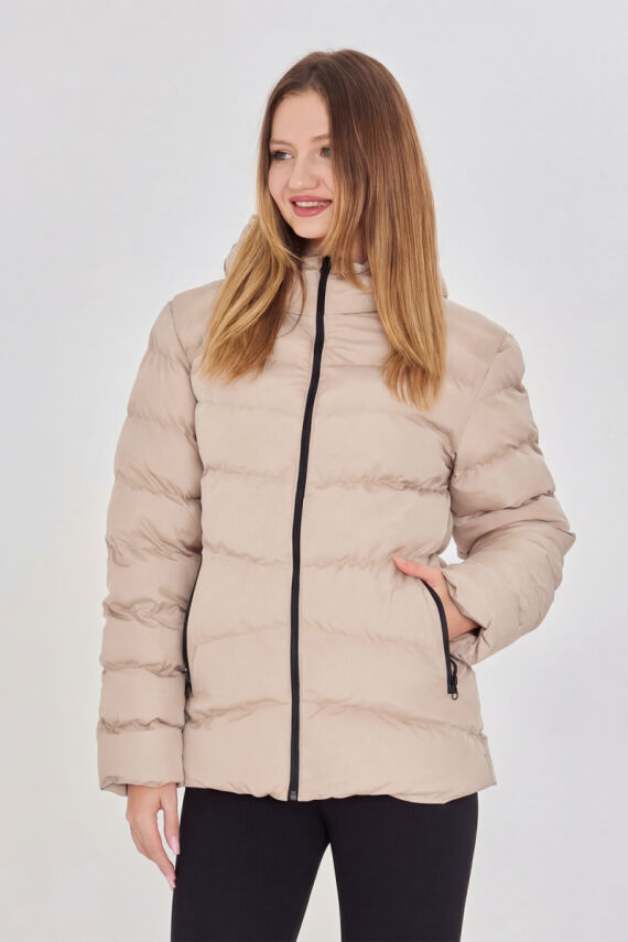 D1fference İçi Astarlı Cepli Kapüşonlu Jel Elyaflı Su ve Rügar Geçirmez Kadın Kışlık Mont - 31