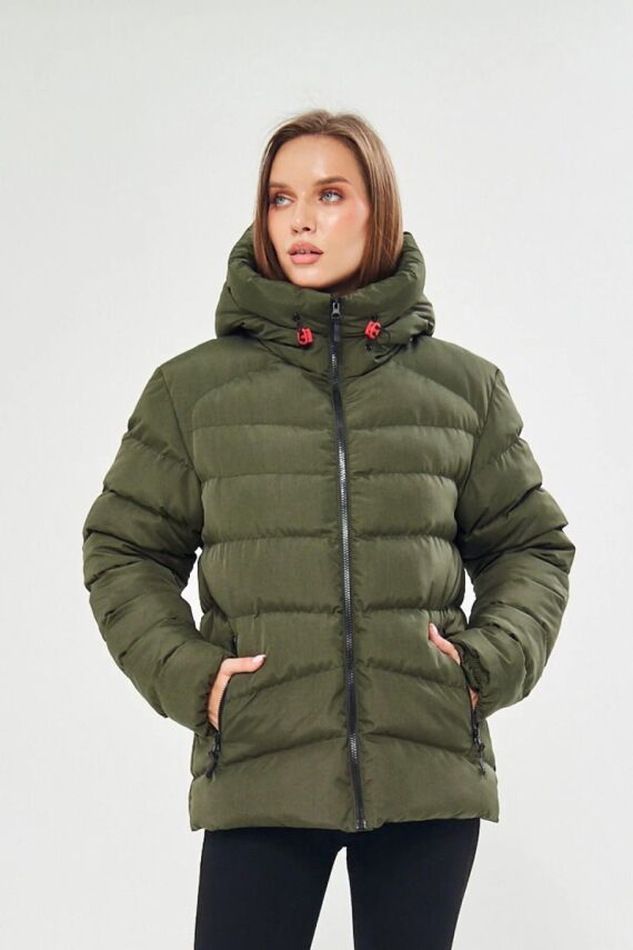 İçi Astarlı Su ve Rüzgar Geçirmez Cepli Kapüşonlu Kadın Mont - 8