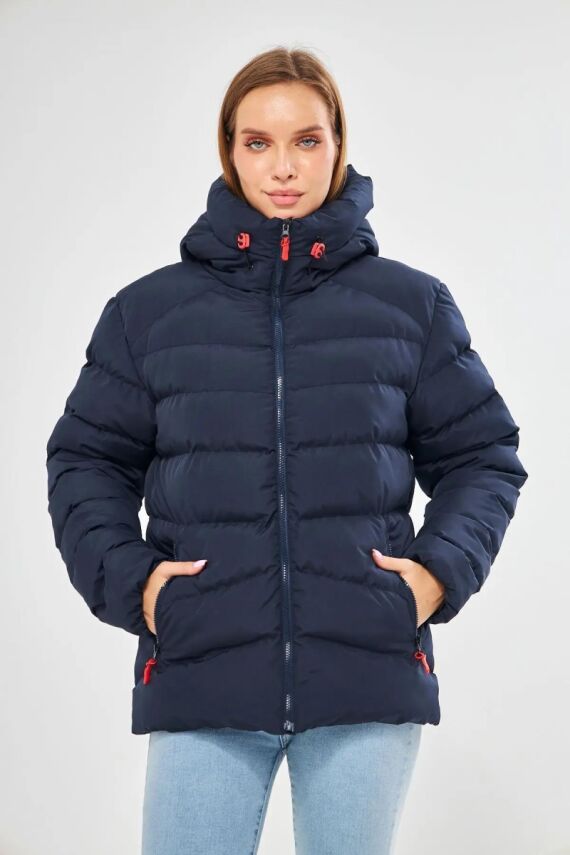 İçi Astarlı Su ve Rüzgar Geçirmez Cepli Kapüşonlu Kadın Mont - 13