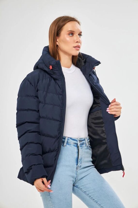 İçi Astarlı Su ve Rüzgar Geçirmez Cepli Kapüşonlu Kadın Mont - 16