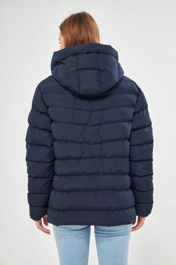 İçi Astarlı Su ve Rüzgar Geçirmez Cepli Kapüşonlu Kadın Mont - 18