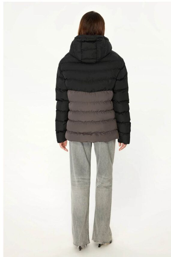 D1fference İçi Astarlı Cepli Kapüşonlu Jel Elyaflı Su ve Rügar Geçirmez Kadın Kışlık Mont - 5