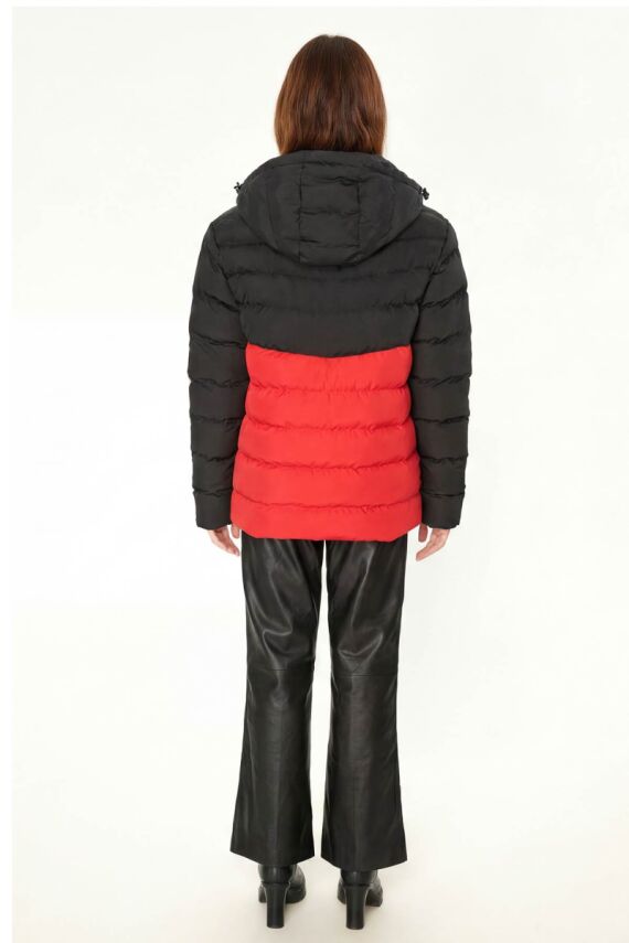 D1fference İçi Astarlı Cepli Kapüşonlu Jel Elyaflı Su ve Rügar Geçirmez Kadın Kışlık Mont - 17