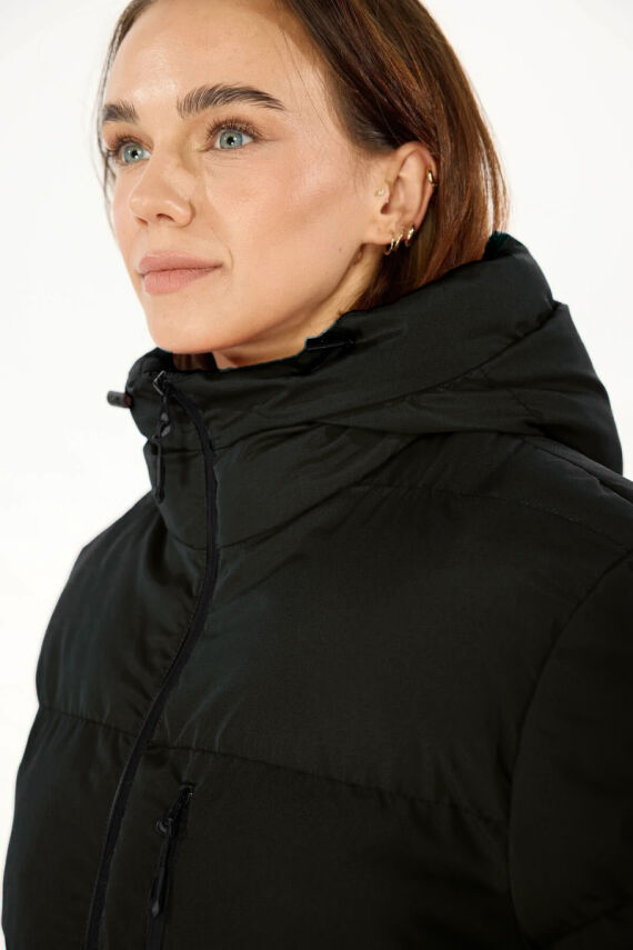 İçi Astarlı Su ve Rüzgar Geçirmez Cepli Kapüşonlu Kadın Mont - 23