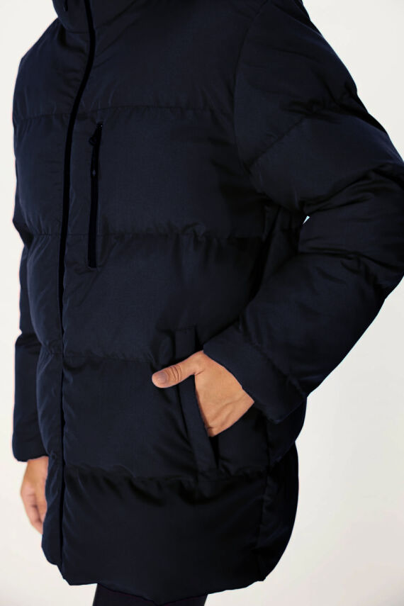 İçi Astarlı Su ve Rüzgar Geçirmez Cepli Kapüşonlu Kadın Mont - 29