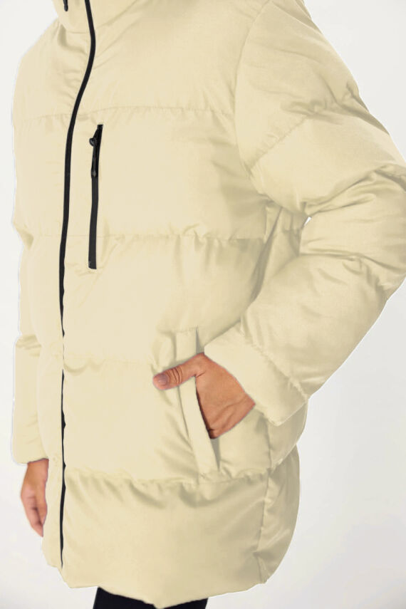 İçi Astarlı Su ve Rüzgar Geçirmez Cepli Kapüşonlu Kadın Mont - 35