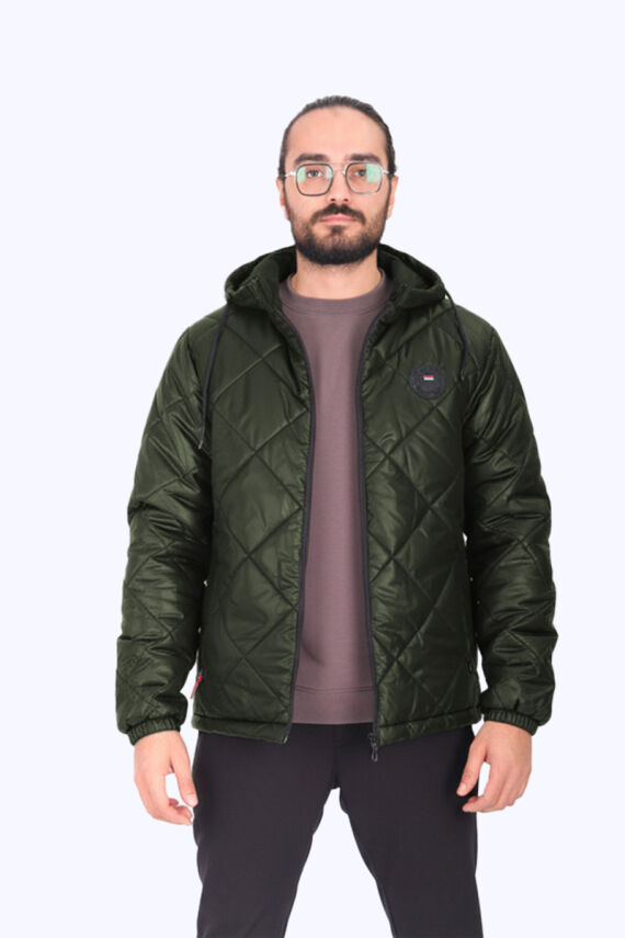 Su ve Rüzgar Geçirmez Jel Elyaflı Kapitone Cepli Spor Mont - 2