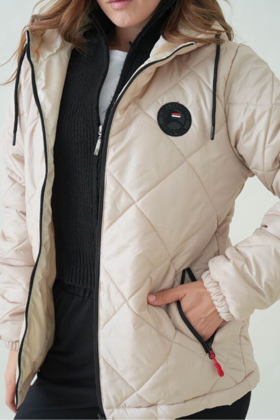 D1fference İçi Astarlı Cepli Kapüşonlu Jel Elyaflı Su ve Rügar Geçirmez Kadın Kışlık Mont - 15