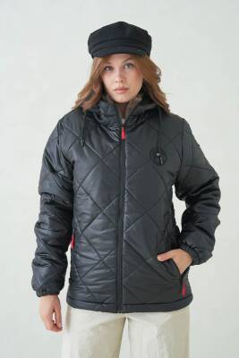 D1fference İçi Astarlı Cepli Kapüşonlu Jel Elyaflı Su ve Rügar Geçirmez Kadın Kışlık Mont - 19