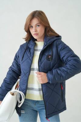 D1fference İçi Astarlı Cepli Kapüşonlu Jel Elyaflı Su ve Rügar Geçirmez Kadın Kışlık Mont - 27