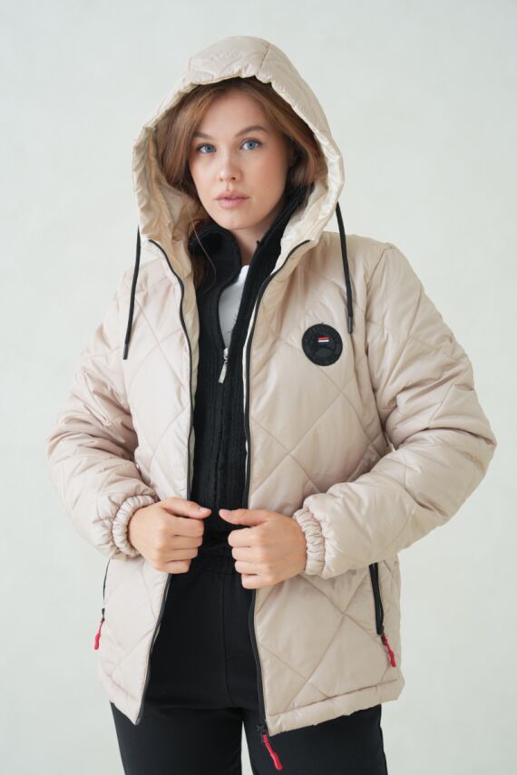 Su ve Rüzgar Geçirmez Jel Elyaflı Kapitone Cepli Spor Mont - 2