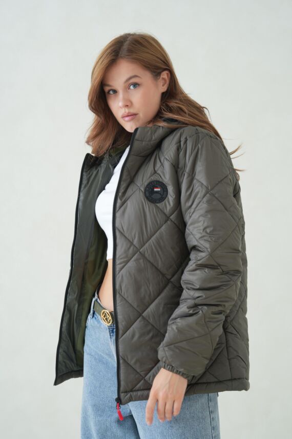 Su ve Rüzgar Geçirmez Jel Elyaflı Kapitone Cepli Spor Mont - 8