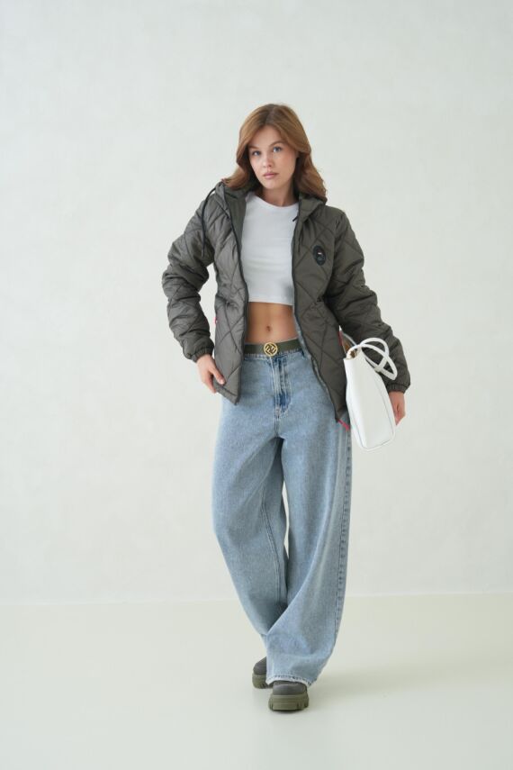 Su ve Rüzgar Geçirmez Jel Elyaflı Kapitone Cepli Spor Mont - 9