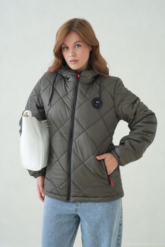 Su ve Rüzgar Geçirmez Jel Elyaflı Kapitone Cepli Spor Mont - 10