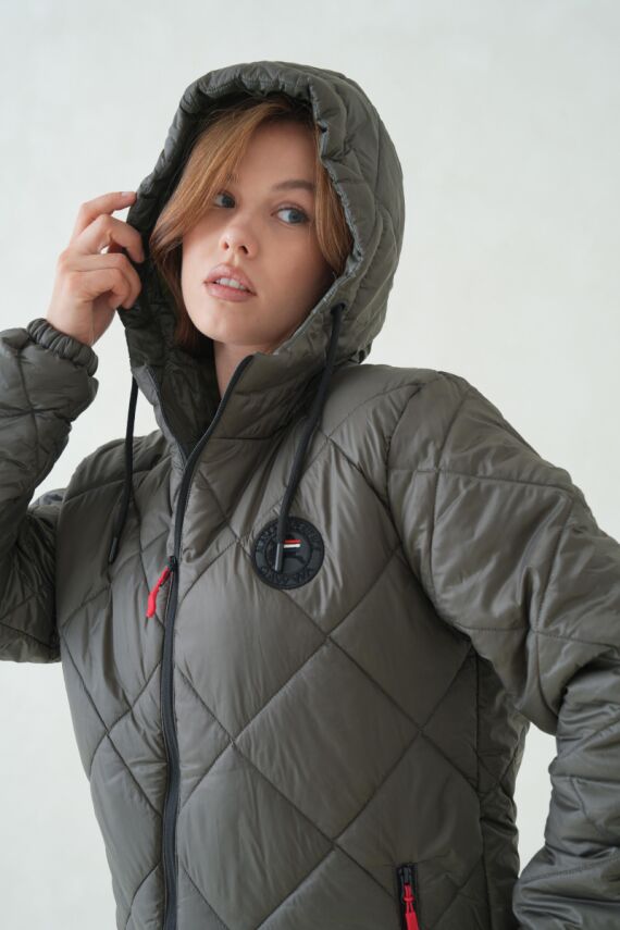 Su ve Rüzgar Geçirmez Jel Elyaflı Kapitone Cepli Spor Mont - 11