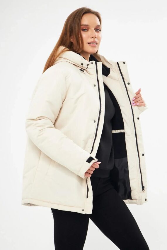 İçi Astarlı Su ve Rüzgar Geçirmez Cepli Kapüşonlu Kadın Mont - 23