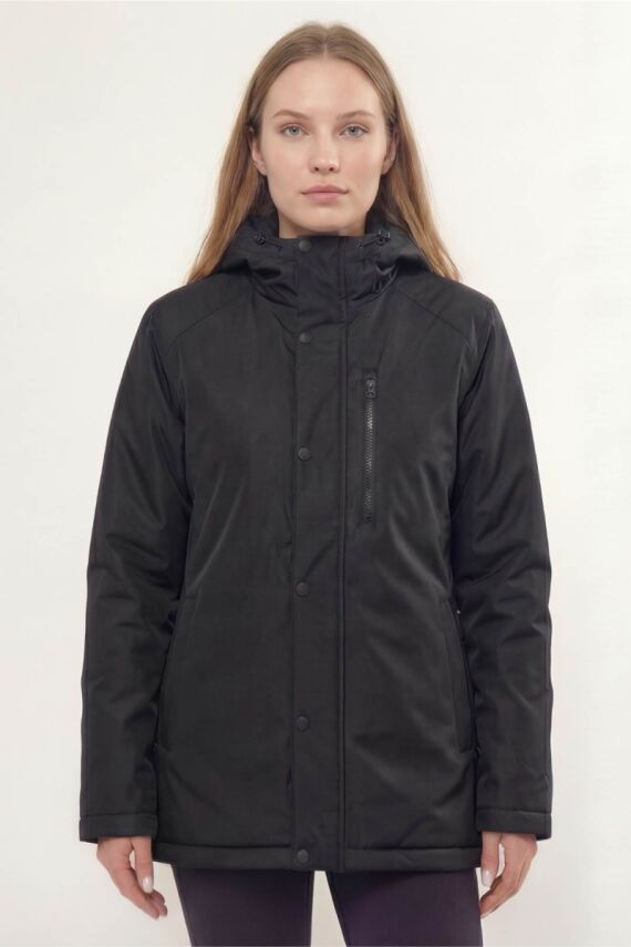 D1fference İçi Astarlı Cepli Kapüşonlu Jel Elyaflı Su ve Rügar Geçirmez Kadın Kışlık Mont - 7
