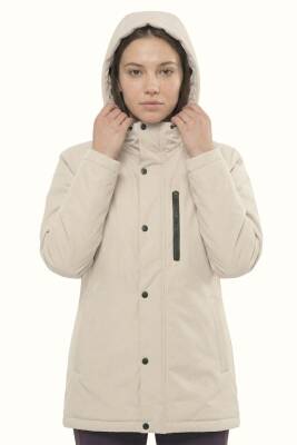 D1fference İçi Astarlı Cepli Kapüşonlu Jel Elyaflı Su ve Rügar Geçirmez Kadın Kışlık Mont - 15