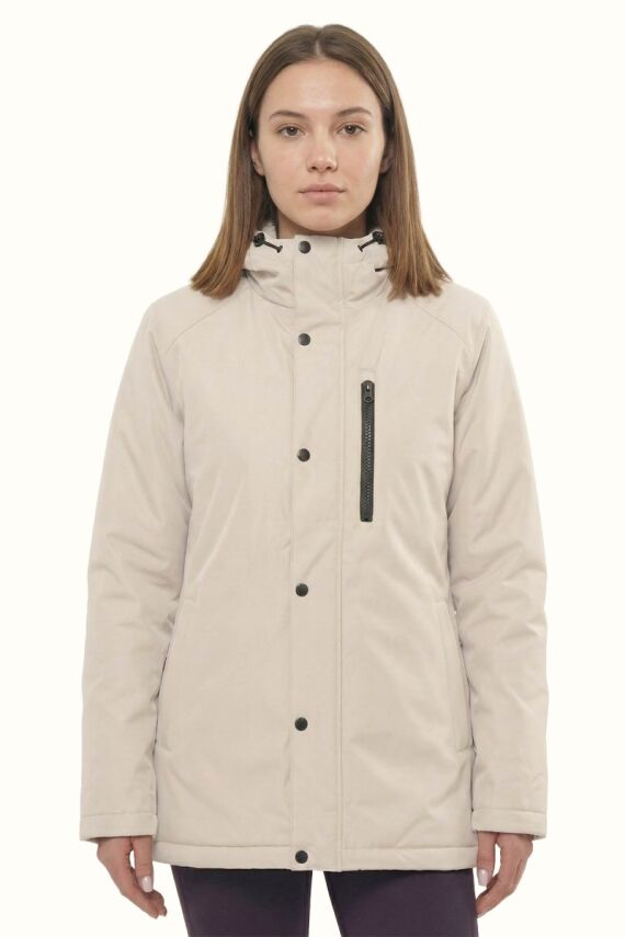 D1fference İçi Astarlı Cepli Kapüşonlu Jel Elyaflı Su ve Rügar Geçirmez Kadın Kışlık Mont - 13