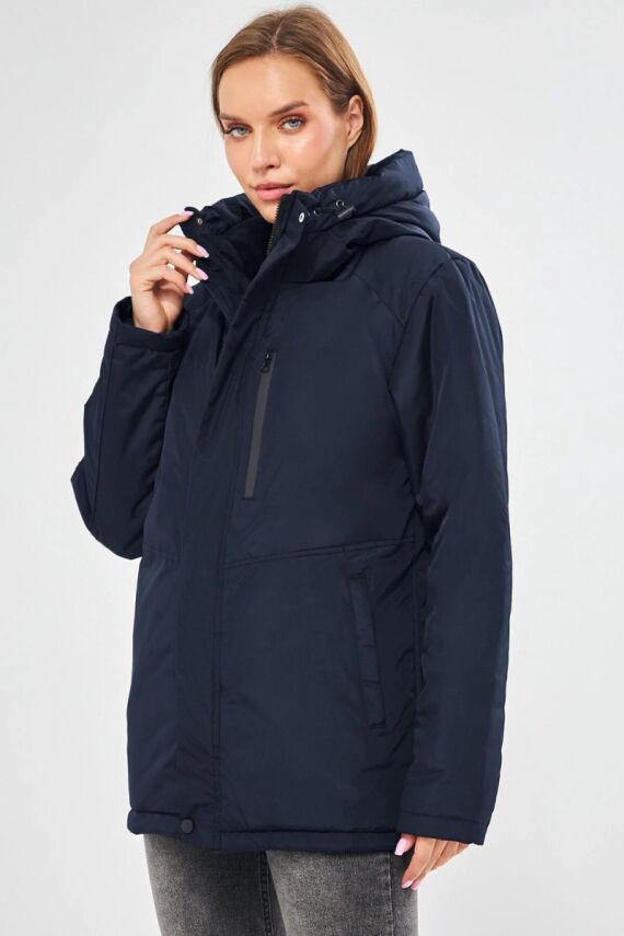 İçi Astarlı Su ve Rüzgar Geçirmez Cepli Kapüşonlu Kadın Mont - 7