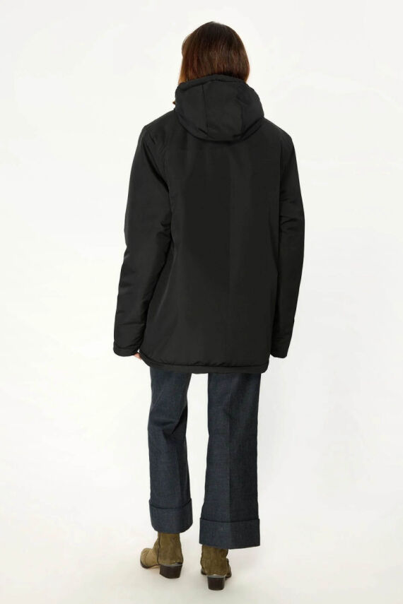 İçi Astarlı Su ve Rüzgar Geçirmez Cepli Kapüşonlu Kadın Mont - 18