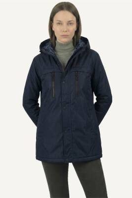 D1fference İçi Astarlı Cepli Kapüşonlu Jel Elyaflı Su ve Rügar Geçirmez Kadın Kışlık Mont - 2