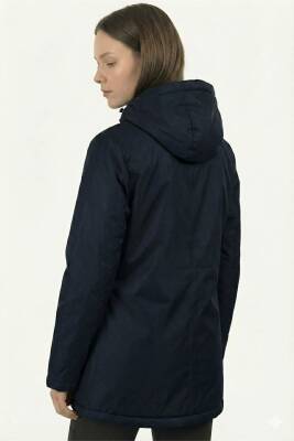 D1fference İçi Astarlı Cepli Kapüşonlu Jel Elyaflı Su ve Rügar Geçirmez Kadın Kışlık Mont - 5