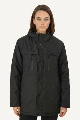 D1fference İçi Astarlı Cepli Kapüşonlu Jel Elyaflı Su ve Rügar Geçirmez Kadın Kışlık Mont - 7